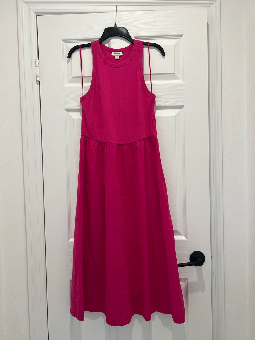 Bright Pink Sleeveless Maxi Dress